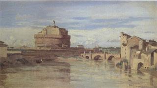 Jean Baptiste Camille  Corot The Castel Sant'Angelo and the Tiber (mk05) Norge oil painting art